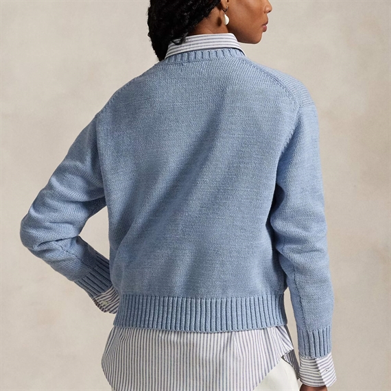 Polo Ralph Lauren Polo Bear Crewneck Jumper, Chambray Marl